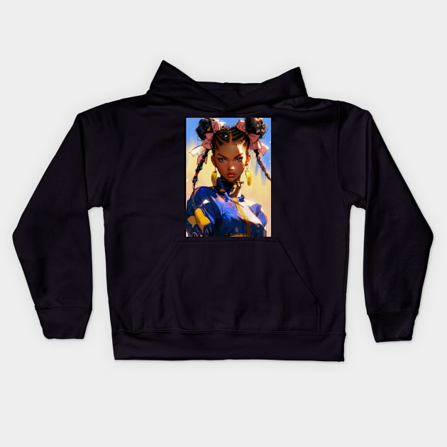 Street Fighter - Chun-Li - #0001 Kids Hoodie by diegosilva.arts